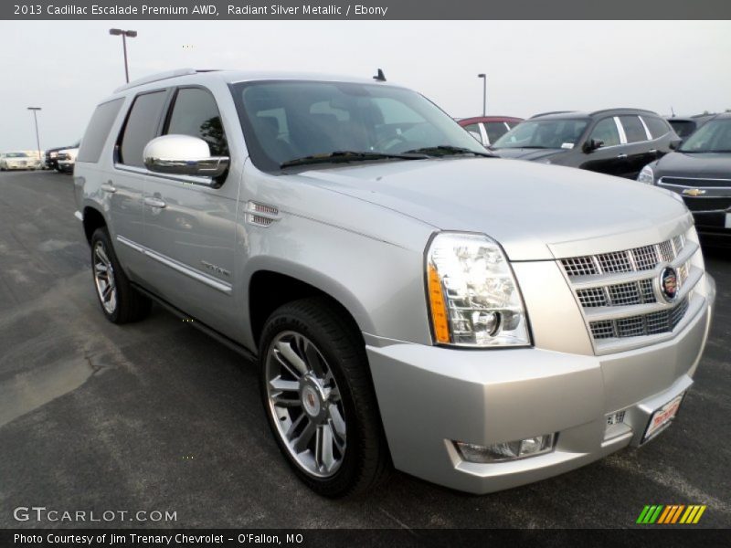 Radiant Silver Metallic / Ebony 2013 Cadillac Escalade Premium AWD