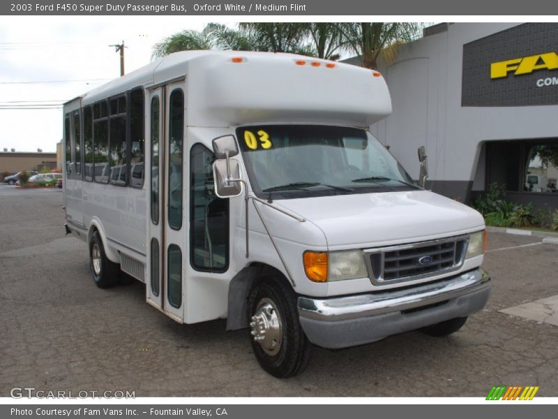 Oxford White / Medium Flint 2003 Ford F450 Super Duty Passenger Bus
