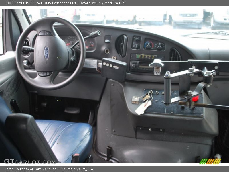 Oxford White / Medium Flint 2003 Ford F450 Super Duty Passenger Bus