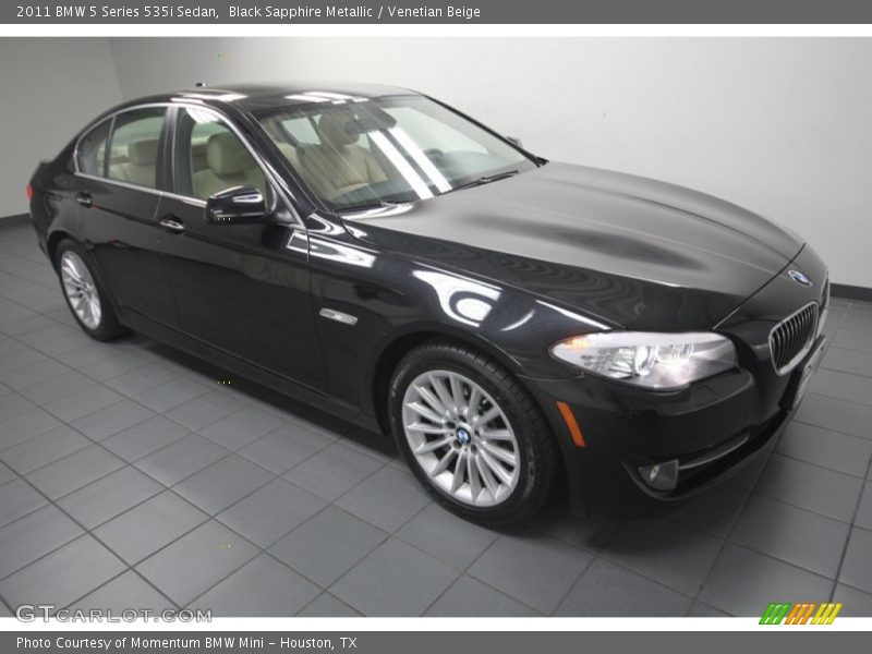 Black Sapphire Metallic / Venetian Beige 2011 BMW 5 Series 535i Sedan