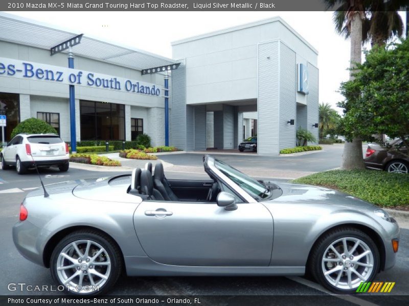 Liquid Silver Metallic / Black 2010 Mazda MX-5 Miata Grand Touring Hard Top Roadster