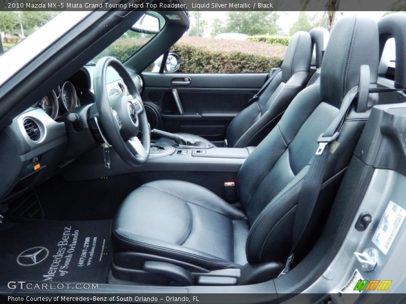 Liquid Silver Metallic / Black 2010 Mazda MX-5 Miata Grand Touring Hard Top Roadster
