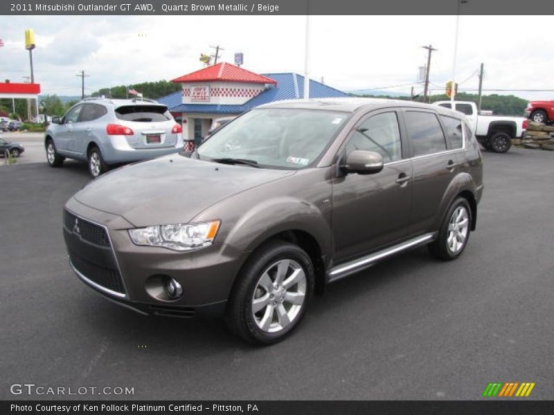 Quartz Brown Metallic / Beige 2011 Mitsubishi Outlander GT AWD