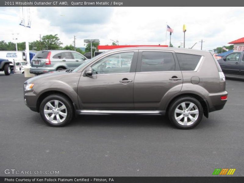 Quartz Brown Metallic / Beige 2011 Mitsubishi Outlander GT AWD