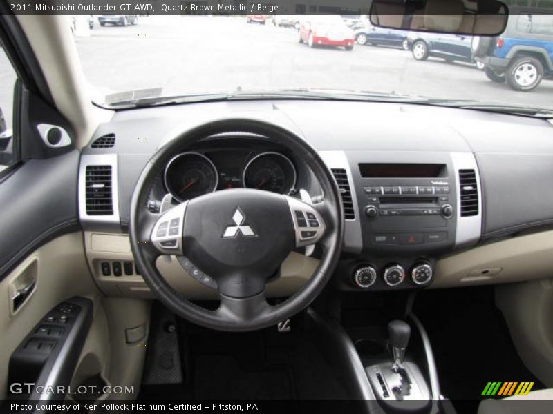 Quartz Brown Metallic / Beige 2011 Mitsubishi Outlander GT AWD