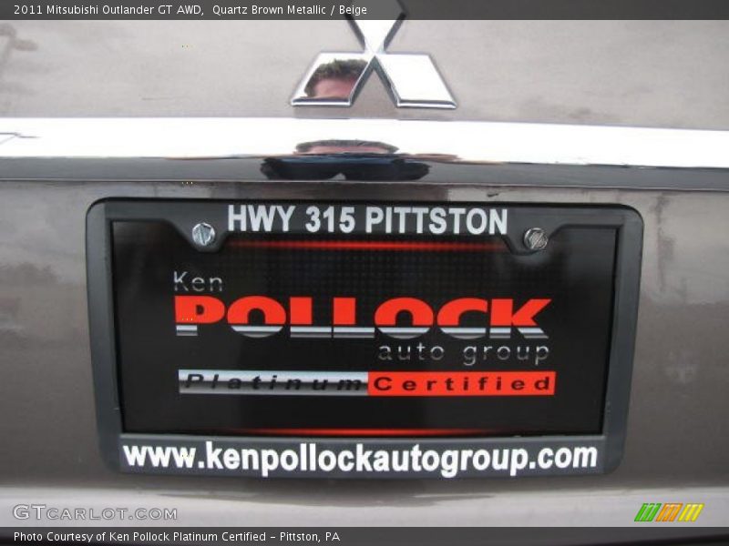 Quartz Brown Metallic / Beige 2011 Mitsubishi Outlander GT AWD