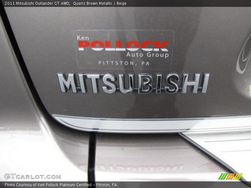 Quartz Brown Metallic / Beige 2011 Mitsubishi Outlander GT AWD