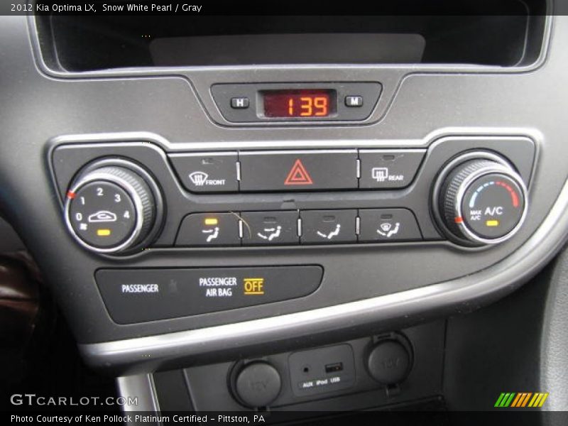 Snow White Pearl / Gray 2012 Kia Optima LX