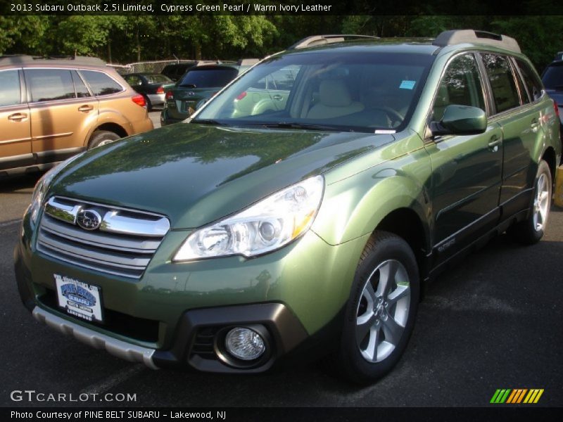 Cypress Green Pearl / Warm Ivory Leather 2013 Subaru Outback 2.5i Limited
