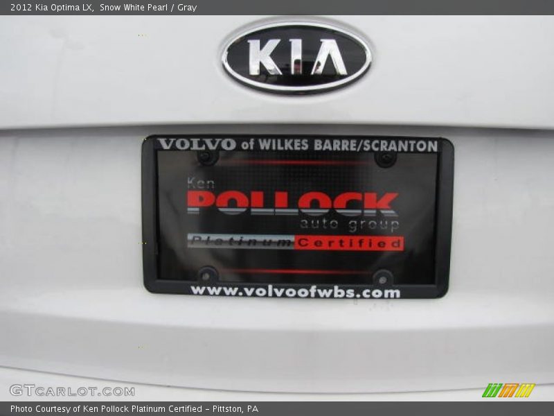 Snow White Pearl / Gray 2012 Kia Optima LX