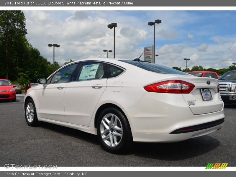 White Platinum Metallic Tri-coat / Dune 2013 Ford Fusion SE 1.6 EcoBoost