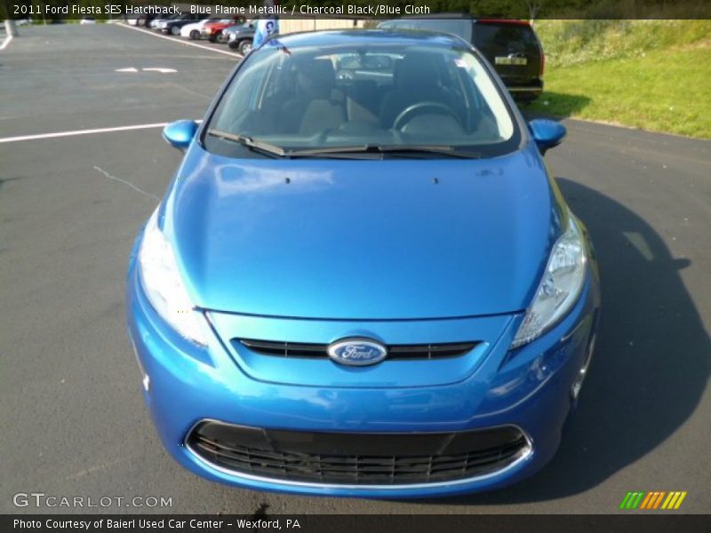 Blue Flame Metallic / Charcoal Black/Blue Cloth 2011 Ford Fiesta SES Hatchback