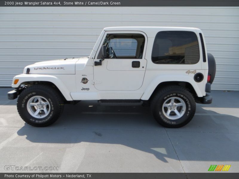 Stone White / Camel/Dark Green 2000 Jeep Wrangler Sahara 4x4