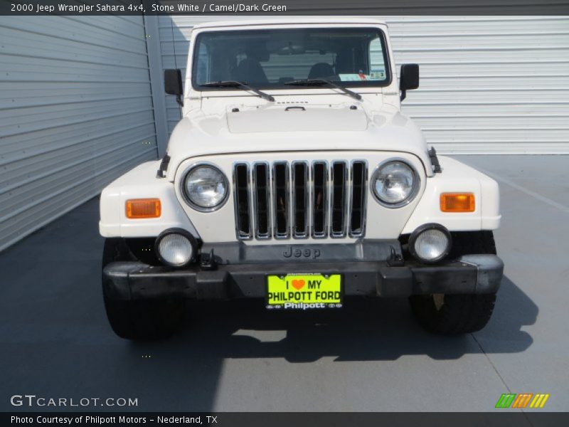 Stone White / Camel/Dark Green 2000 Jeep Wrangler Sahara 4x4