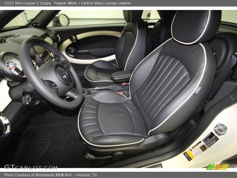 Pepper White / Carbon Black Lounge Leather 2013 Mini Cooper S Coupe