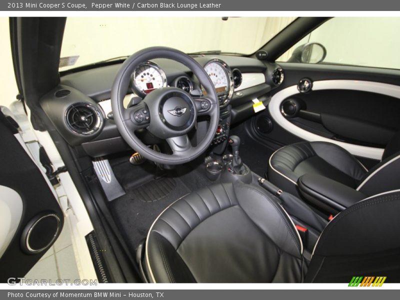 Pepper White / Carbon Black Lounge Leather 2013 Mini Cooper S Coupe