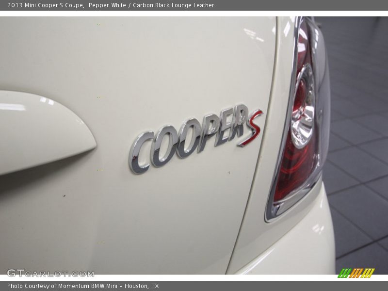 Pepper White / Carbon Black Lounge Leather 2013 Mini Cooper S Coupe