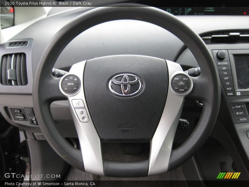 Black / Dark Gray 2010 Toyota Prius Hybrid III