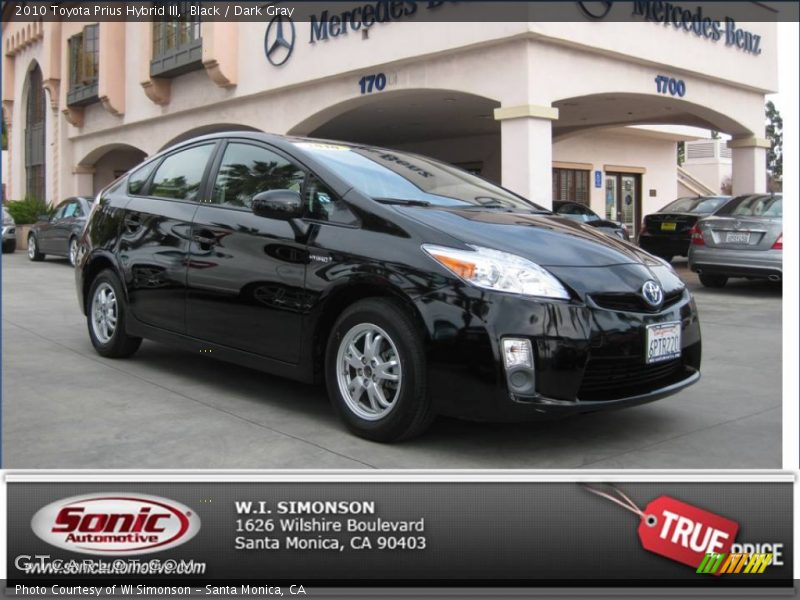 Black / Dark Gray 2010 Toyota Prius Hybrid III