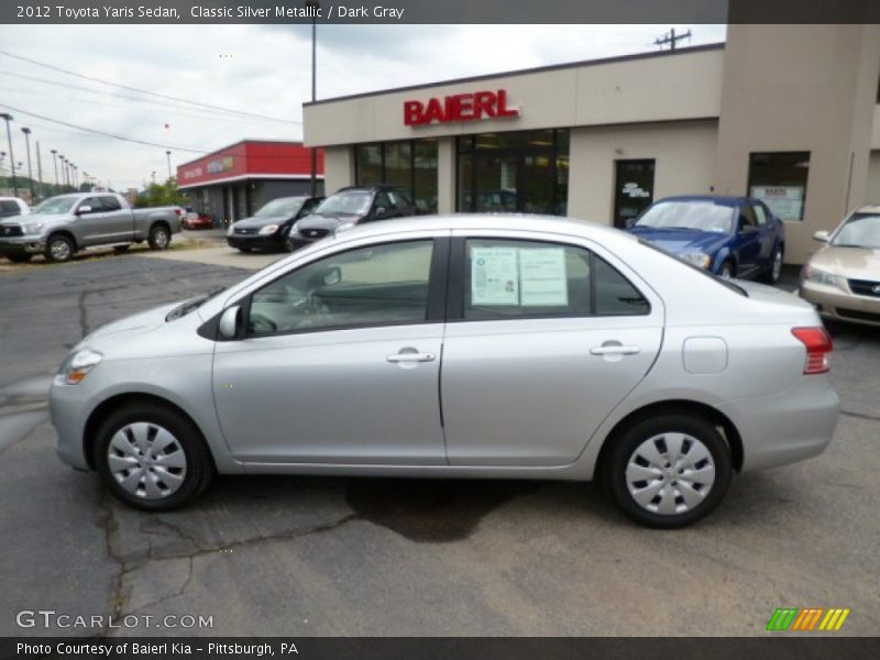 Classic Silver Metallic / Dark Gray 2012 Toyota Yaris Sedan