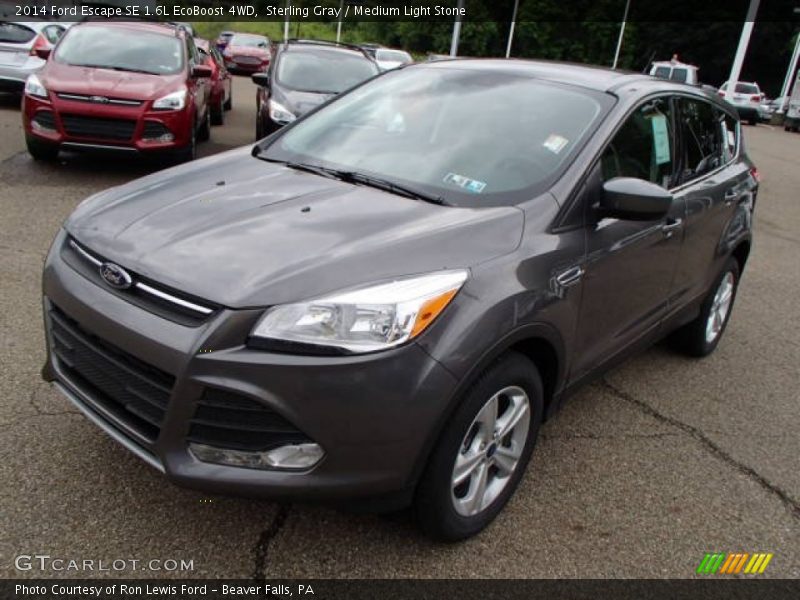 Sterling Gray / Medium Light Stone 2014 Ford Escape SE 1.6L EcoBoost 4WD