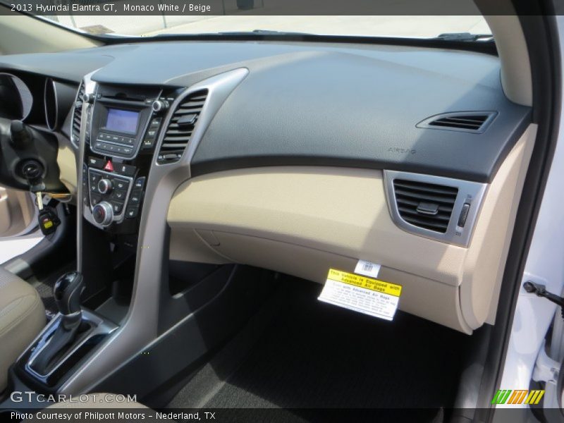 Monaco White / Beige 2013 Hyundai Elantra GT
