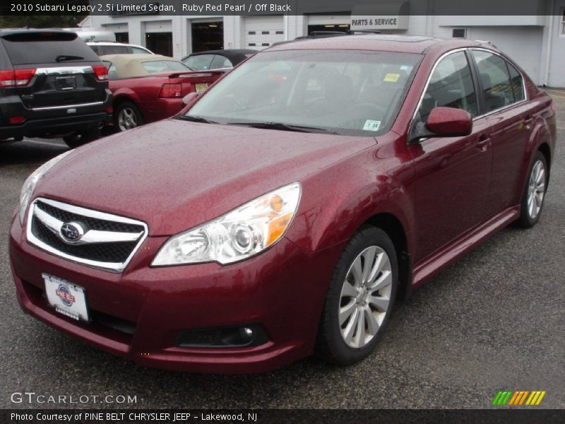 Ruby Red Pearl / Off Black 2010 Subaru Legacy 2.5i Limited Sedan