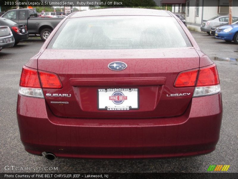 Ruby Red Pearl / Off Black 2010 Subaru Legacy 2.5i Limited Sedan
