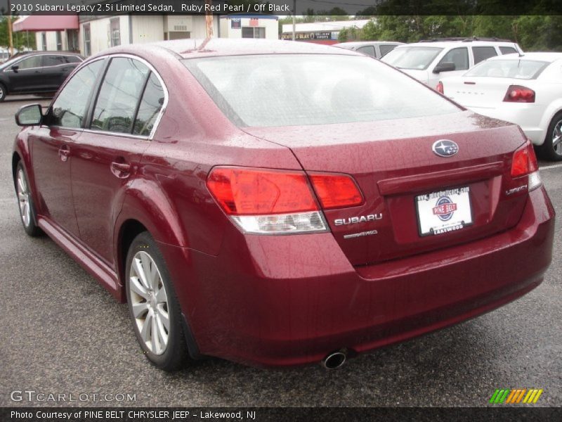 Ruby Red Pearl / Off Black 2010 Subaru Legacy 2.5i Limited Sedan