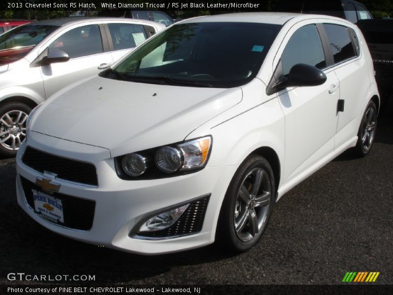White Diamond Tricoat / RS Jet Black Leather/Microfiber 2013 Chevrolet Sonic RS Hatch
