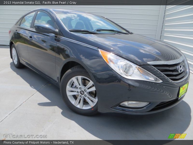 Pacific Blue Pearl / Gray 2013 Hyundai Sonata GLS