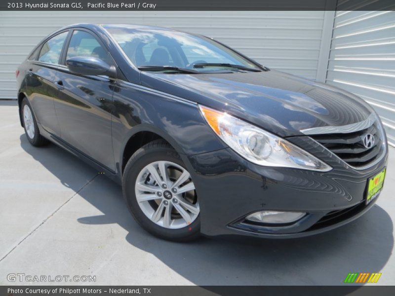 Pacific Blue Pearl / Gray 2013 Hyundai Sonata GLS