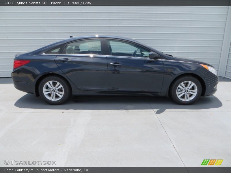 Pacific Blue Pearl / Gray 2013 Hyundai Sonata GLS