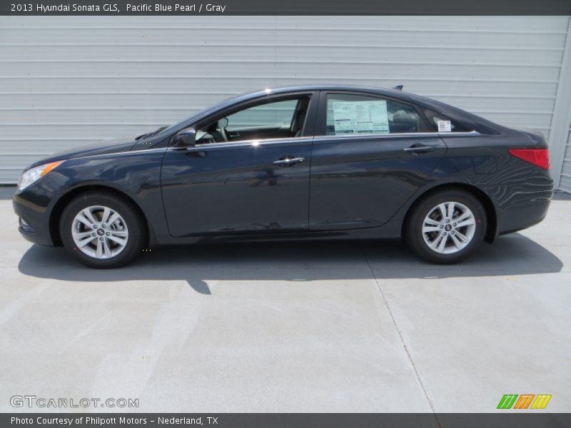 Pacific Blue Pearl / Gray 2013 Hyundai Sonata GLS