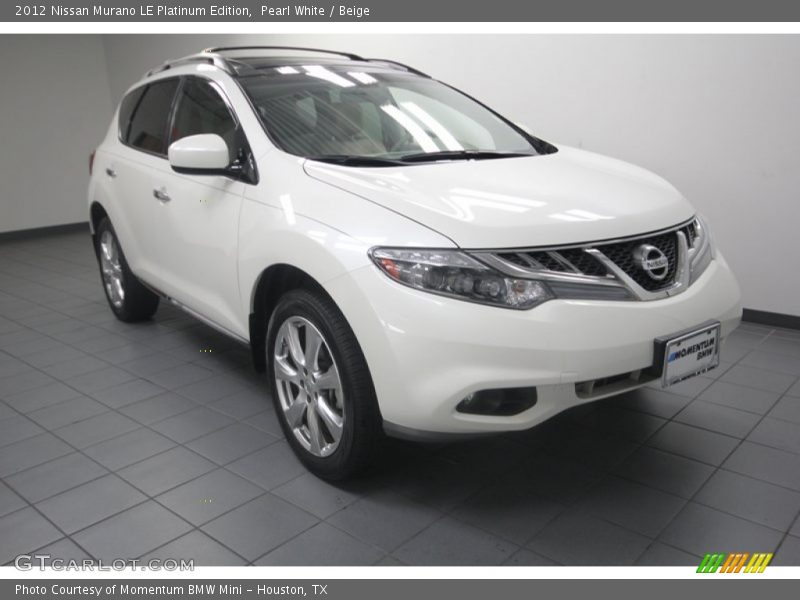 Pearl White / Beige 2012 Nissan Murano LE Platinum Edition