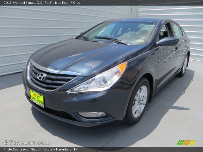 Pacific Blue Pearl / Gray 2013 Hyundai Sonata GLS