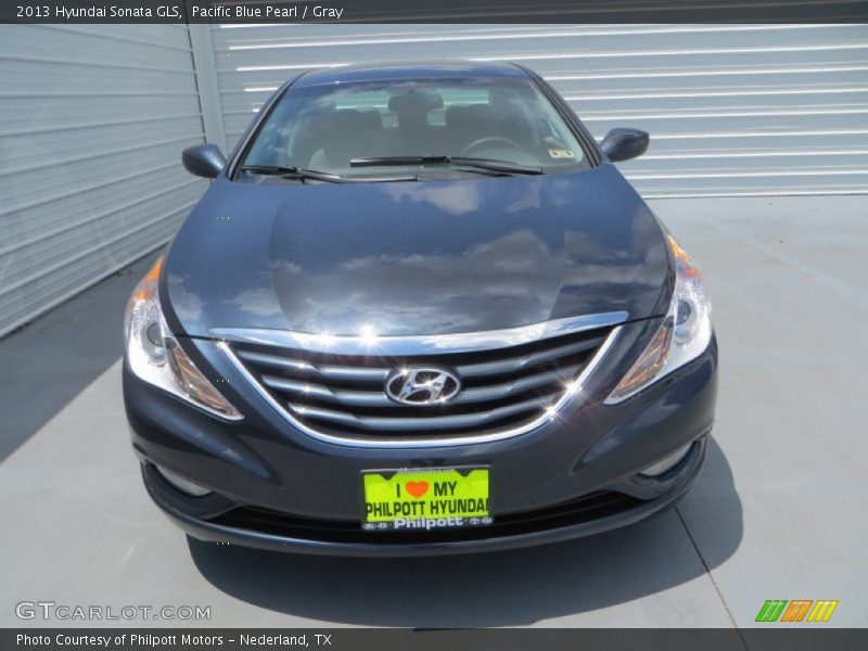 Pacific Blue Pearl / Gray 2013 Hyundai Sonata GLS