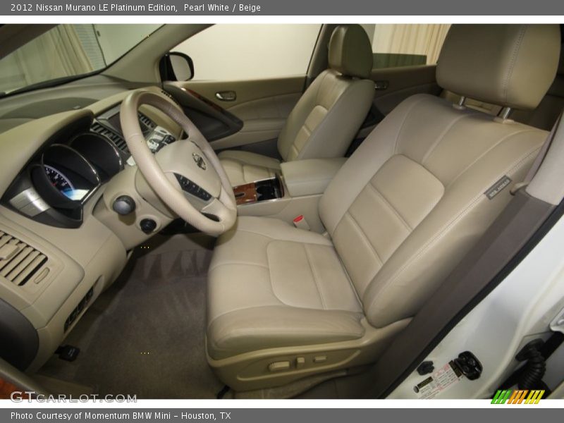 Pearl White / Beige 2012 Nissan Murano LE Platinum Edition