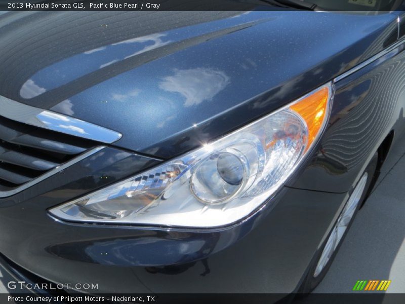 Pacific Blue Pearl / Gray 2013 Hyundai Sonata GLS