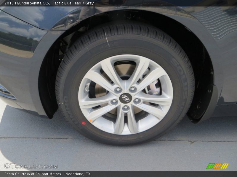 Pacific Blue Pearl / Gray 2013 Hyundai Sonata GLS
