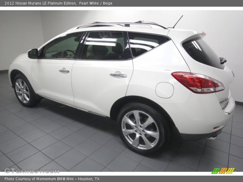 Pearl White / Beige 2012 Nissan Murano LE Platinum Edition