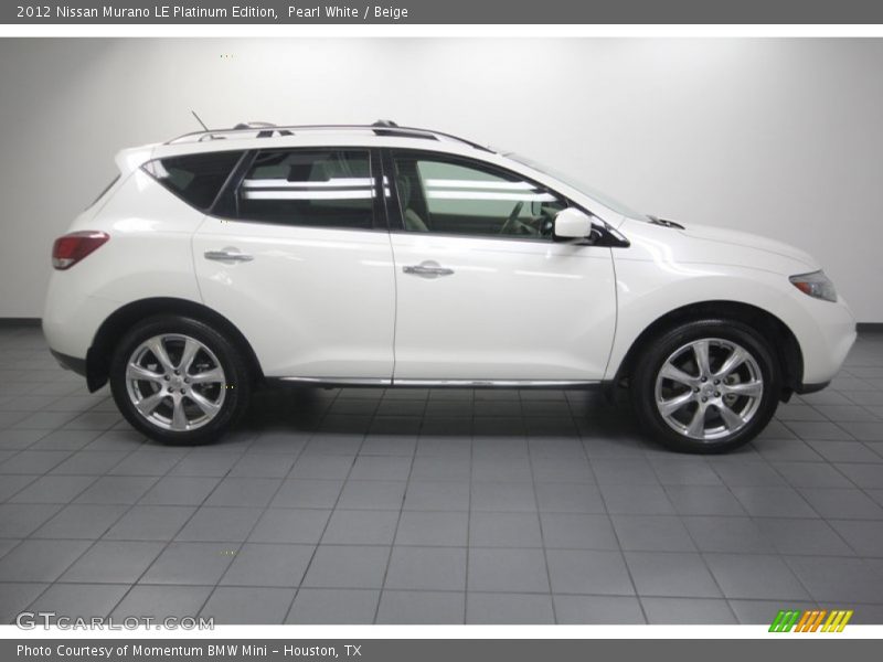 Pearl White / Beige 2012 Nissan Murano LE Platinum Edition