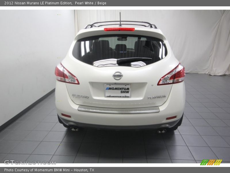 Pearl White / Beige 2012 Nissan Murano LE Platinum Edition