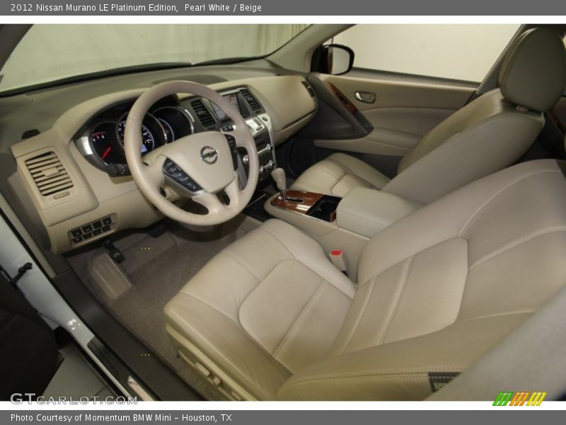 Pearl White / Beige 2012 Nissan Murano LE Platinum Edition