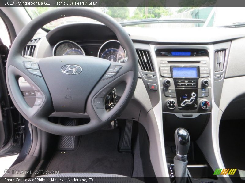 Pacific Blue Pearl / Gray 2013 Hyundai Sonata GLS