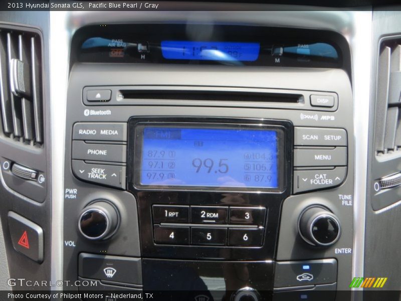 Pacific Blue Pearl / Gray 2013 Hyundai Sonata GLS