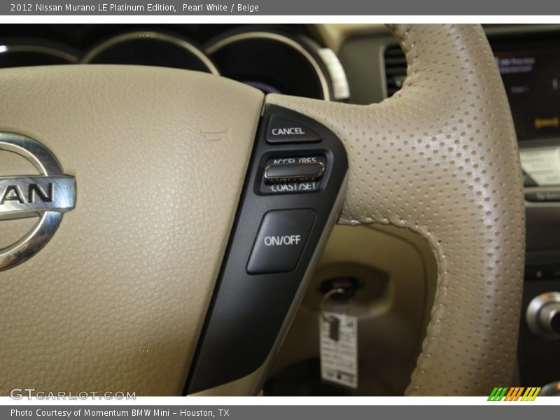 Pearl White / Beige 2012 Nissan Murano LE Platinum Edition