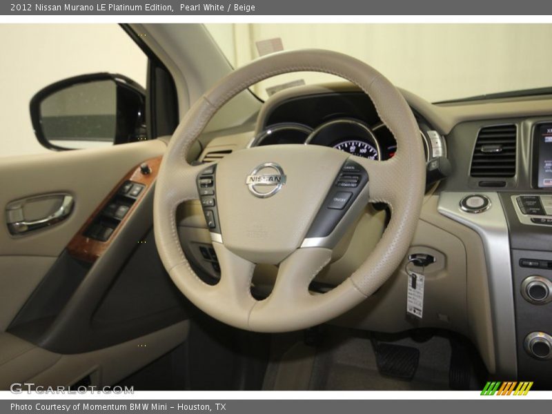Pearl White / Beige 2012 Nissan Murano LE Platinum Edition