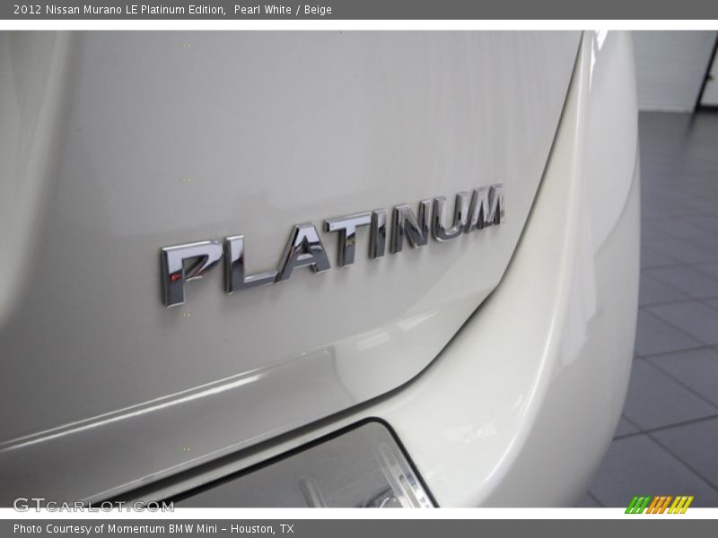 Pearl White / Beige 2012 Nissan Murano LE Platinum Edition