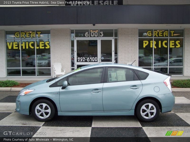 Sea Glass Pearl / Dark Gray 2013 Toyota Prius Three Hybrid